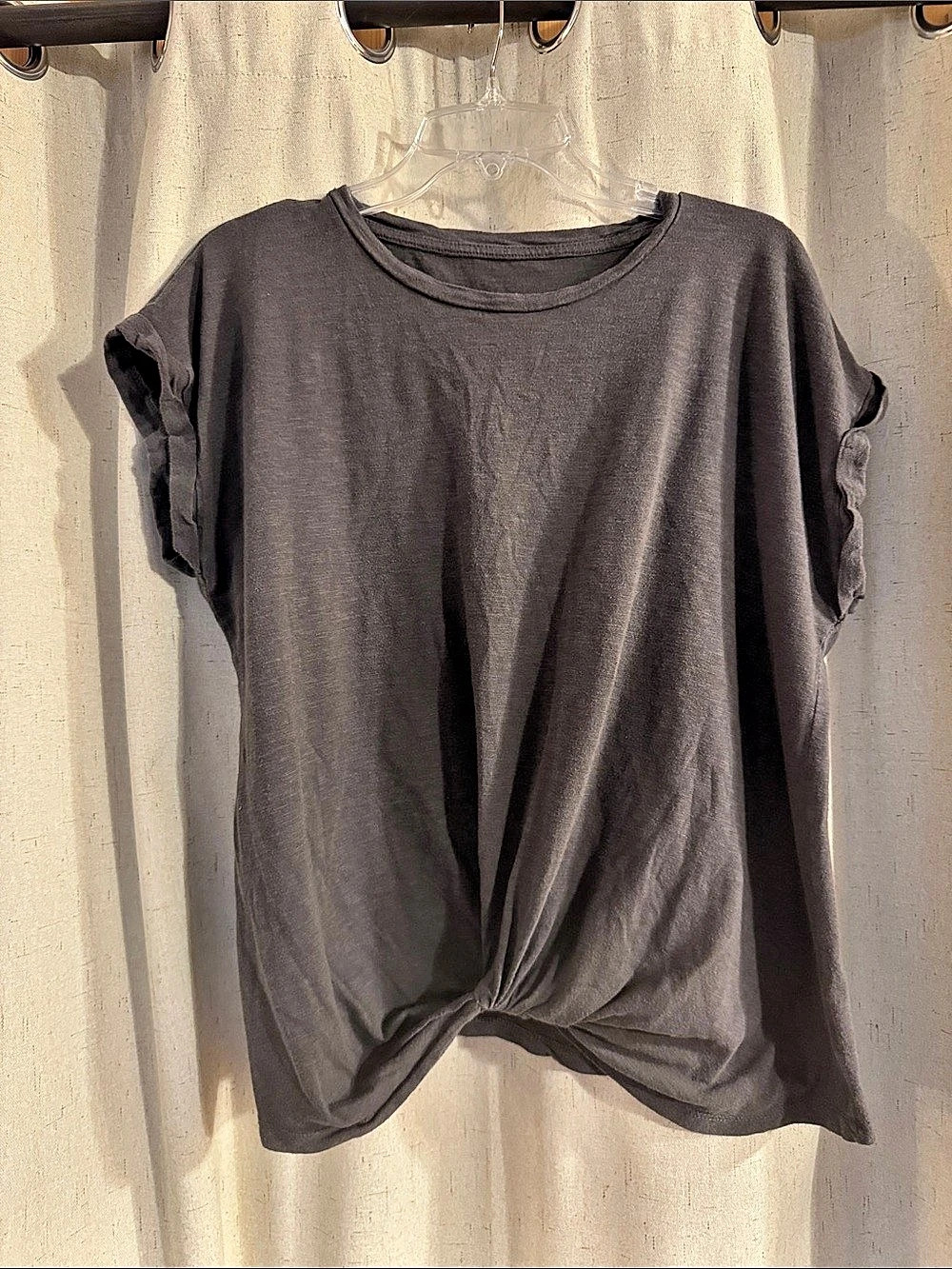 Women's Gray Short Sleeve Top